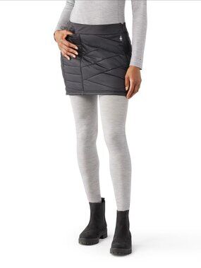 SMARTWOOL Black PhD SmartLoft Insulated Mid Rise Mini Puffer Skirt, Size XS